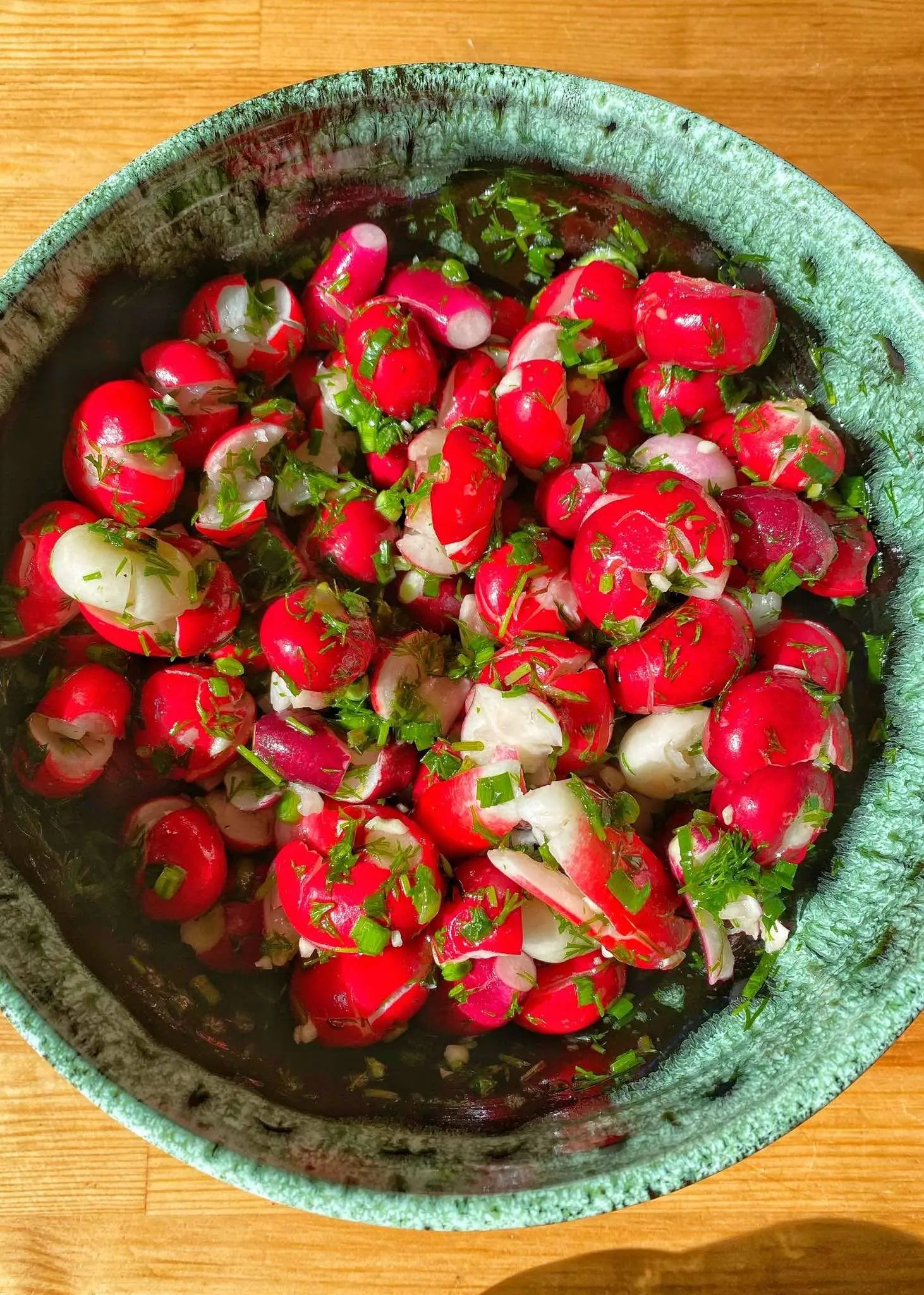 Marinated Smashed Radishes