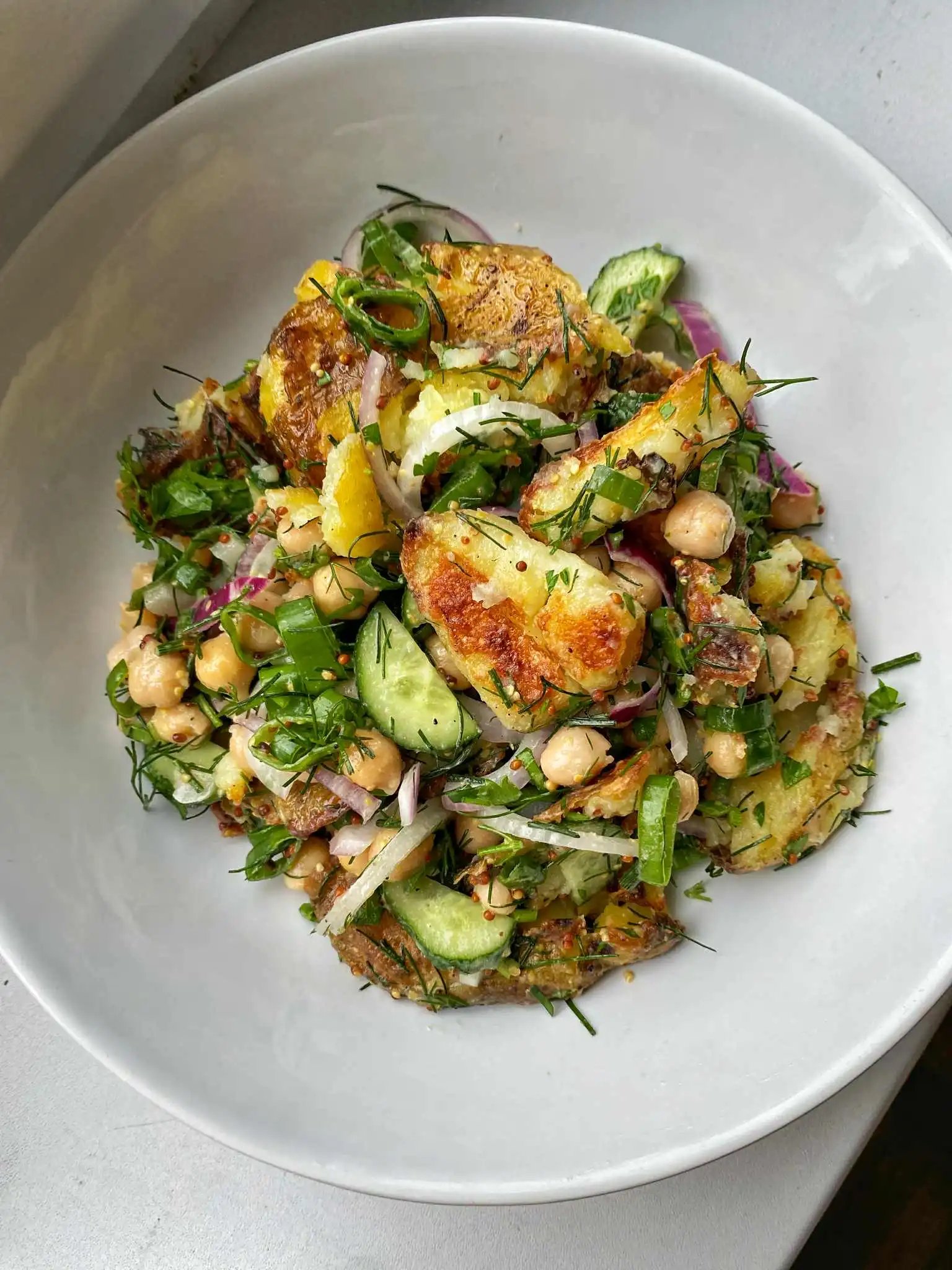 Roasted Potato and Chickpea Salad