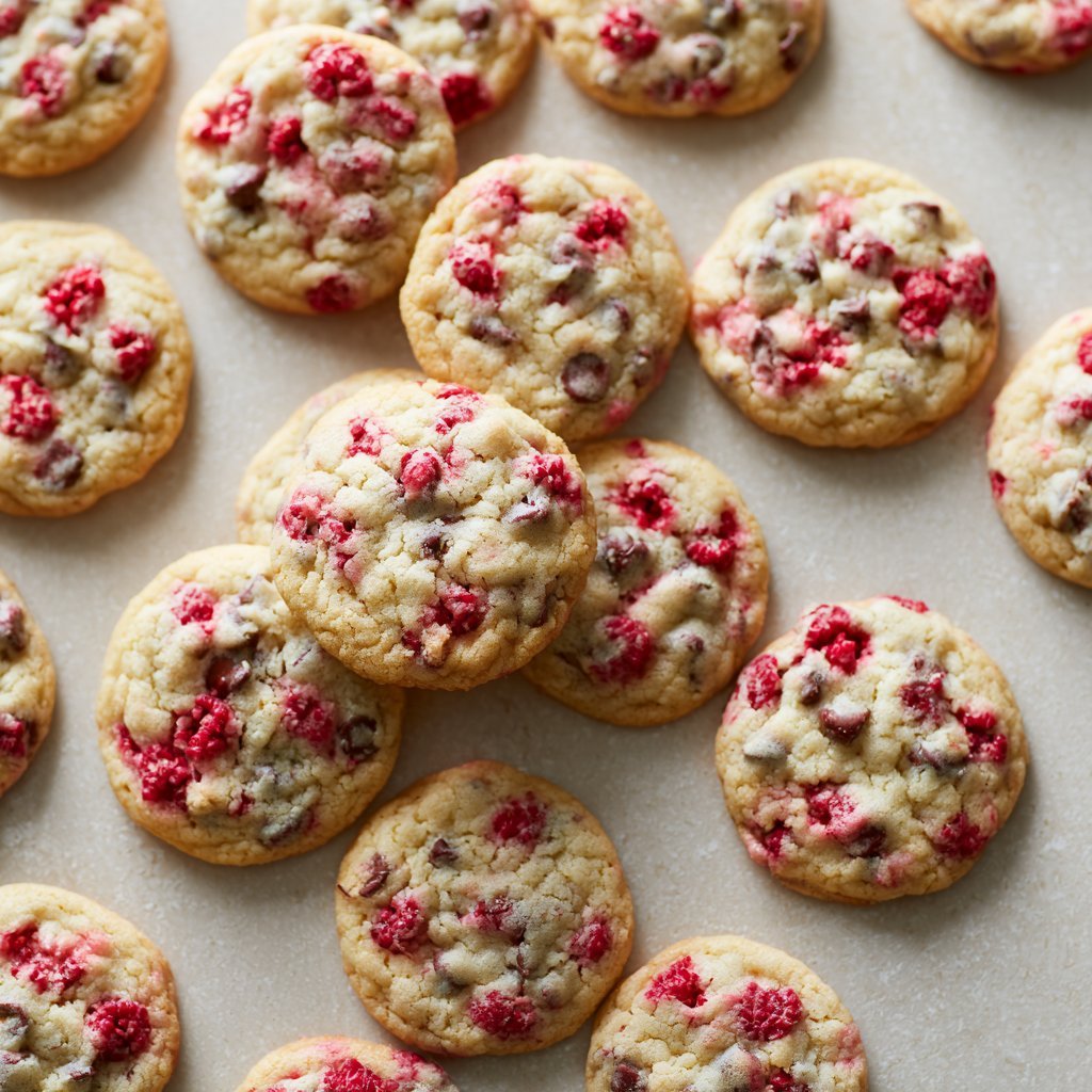 Chewy Raspberry Chocolate Chip Cookies