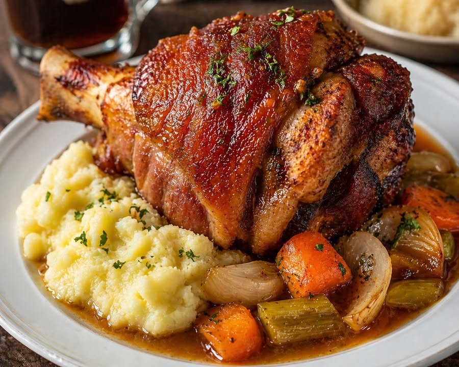 Traditionelles Rezept für die deutsche Schweinshaxe