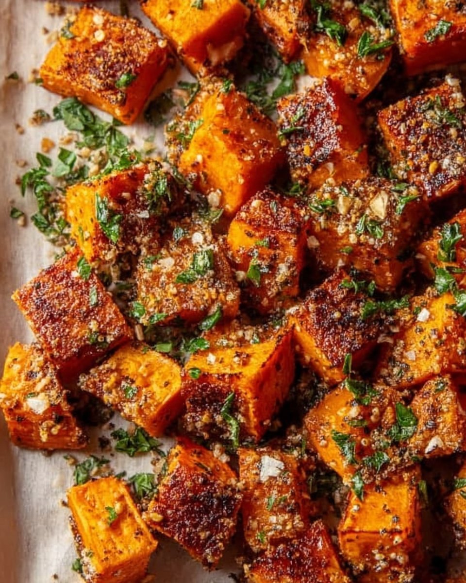 Garlic Parmesan Sweet Potatoes