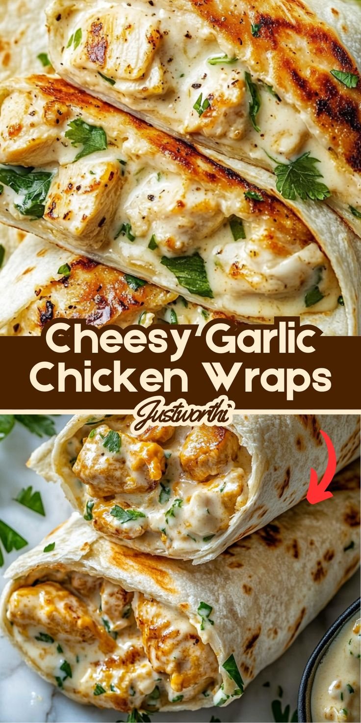 Cheesy Garlic Chicken Wraps
