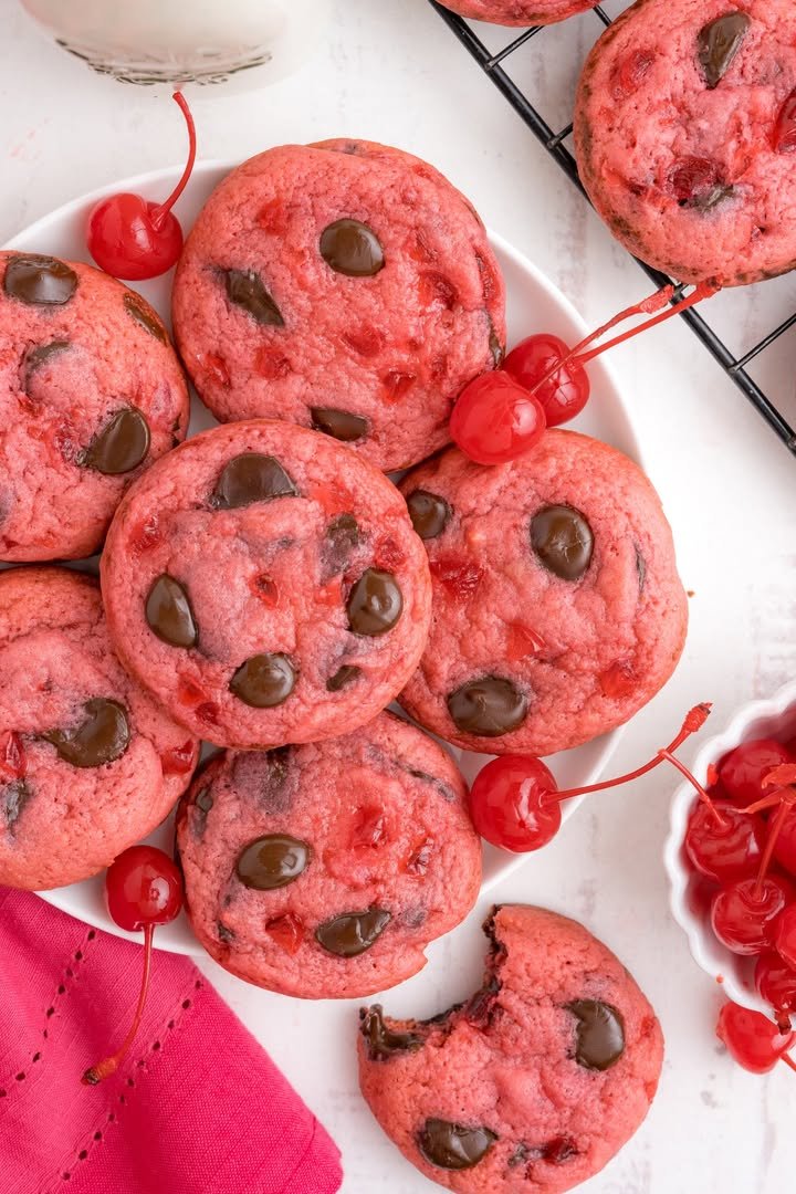 Soft Chewy Cherry Chocolate Chip Cookies