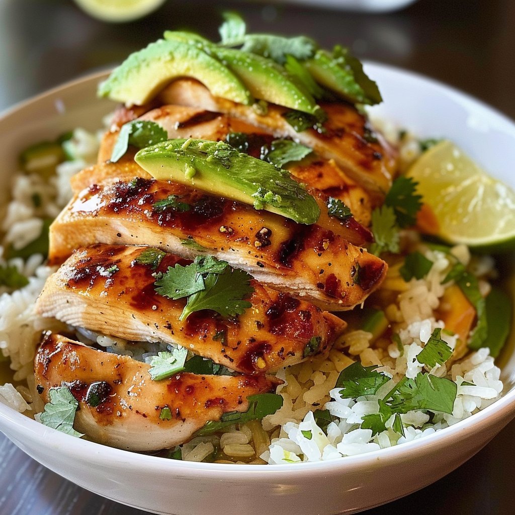 Honey Lime Chicken Avocado Rice