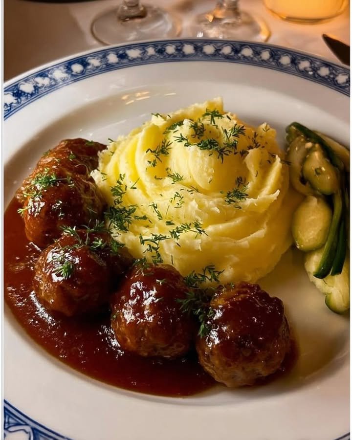 Schwedische Köttbullar mit Kartoffelpüree