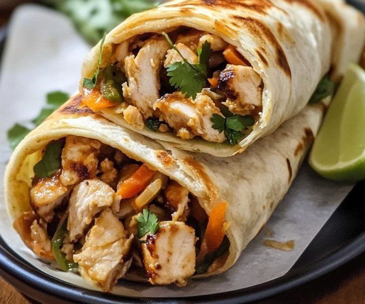 Zesty Peanut Sauce Chicken Wrap