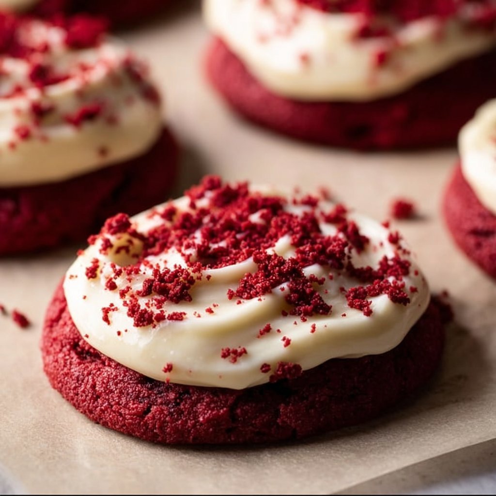 Frosted Red Velvet Cupcake Cookies
