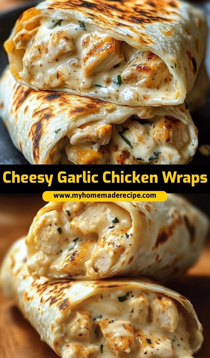Cheesy Chicken Garlic Wraps