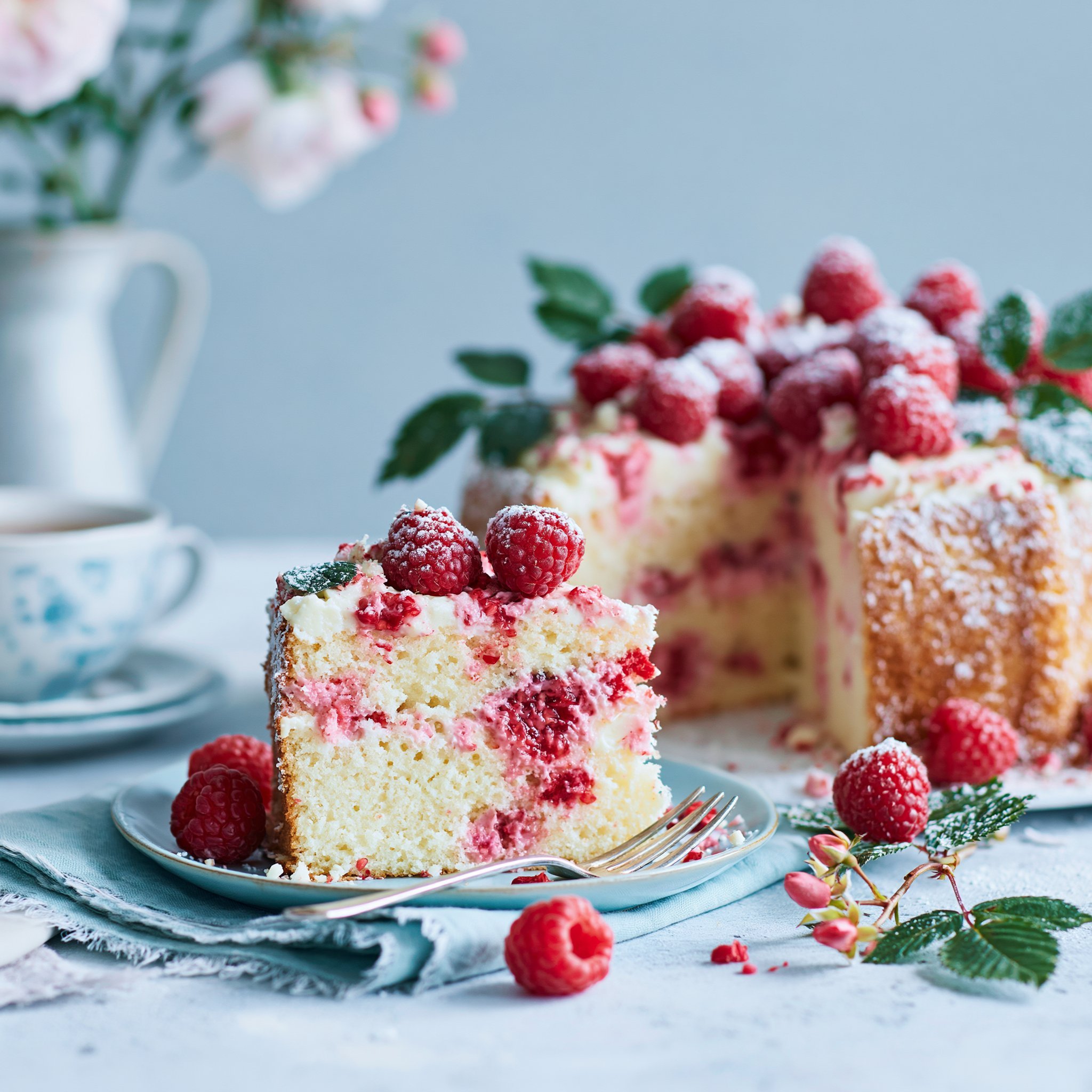 White Chocolate Raspberry Cake