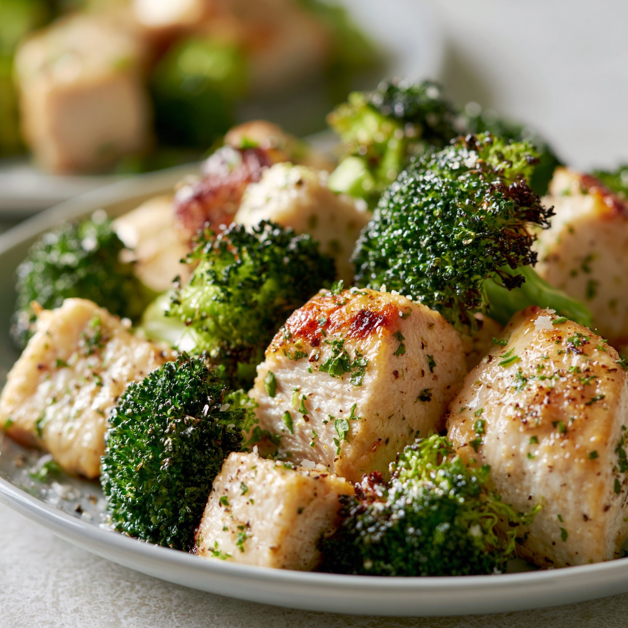 Air Fryer Chicken Bites and Broccoli