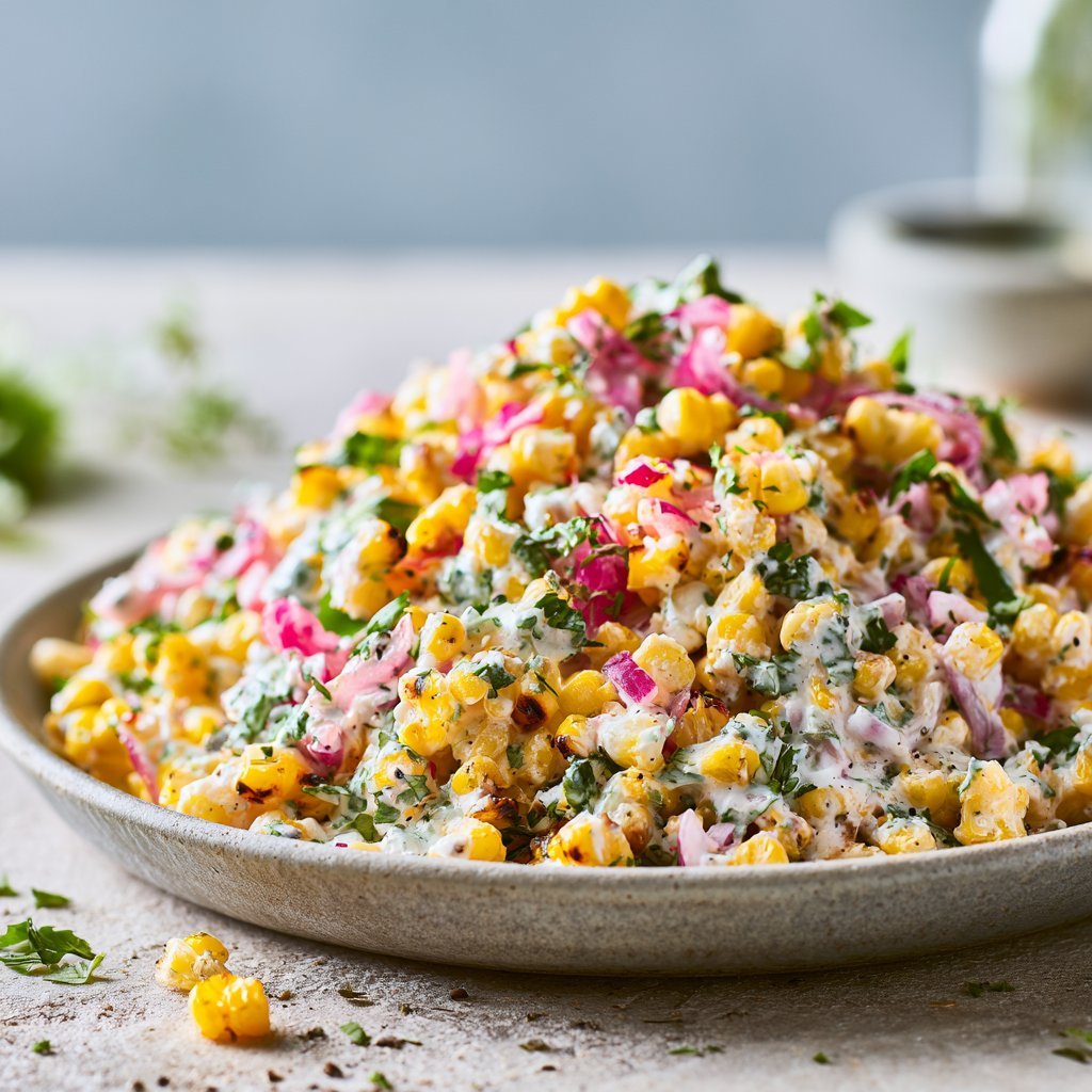 Healthy Street Corn Salad with Greek Yogurt