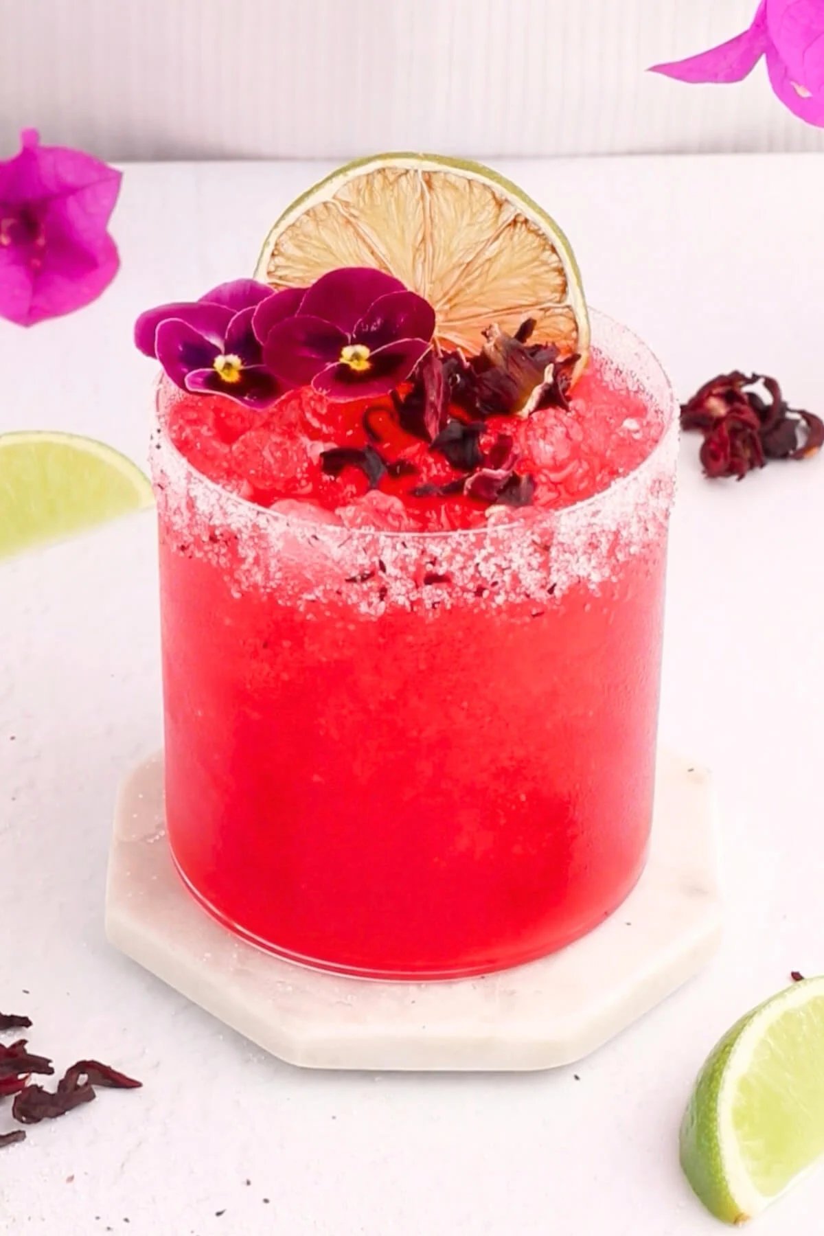 Hibiscus Margarita Mocktail (Low Sugar!)