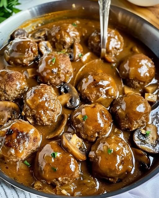 Gourmet Meatballs in a Rich Mushroom Sauce
