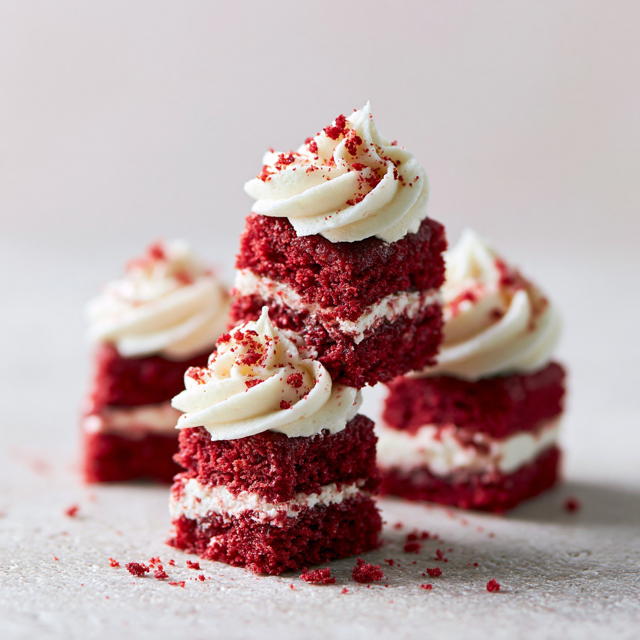 Rote Samt Mini-Kuchen