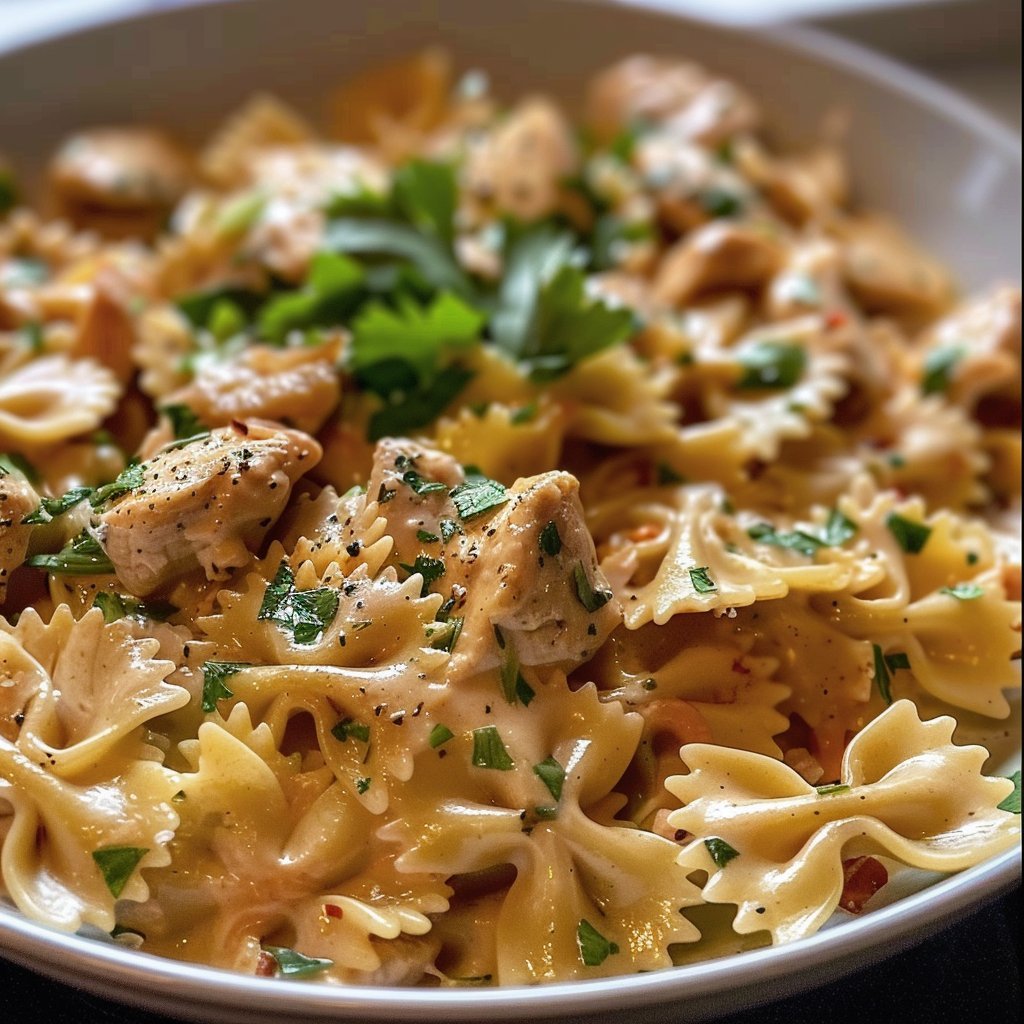 Garlic Butter Chicken Bowtie Pasta