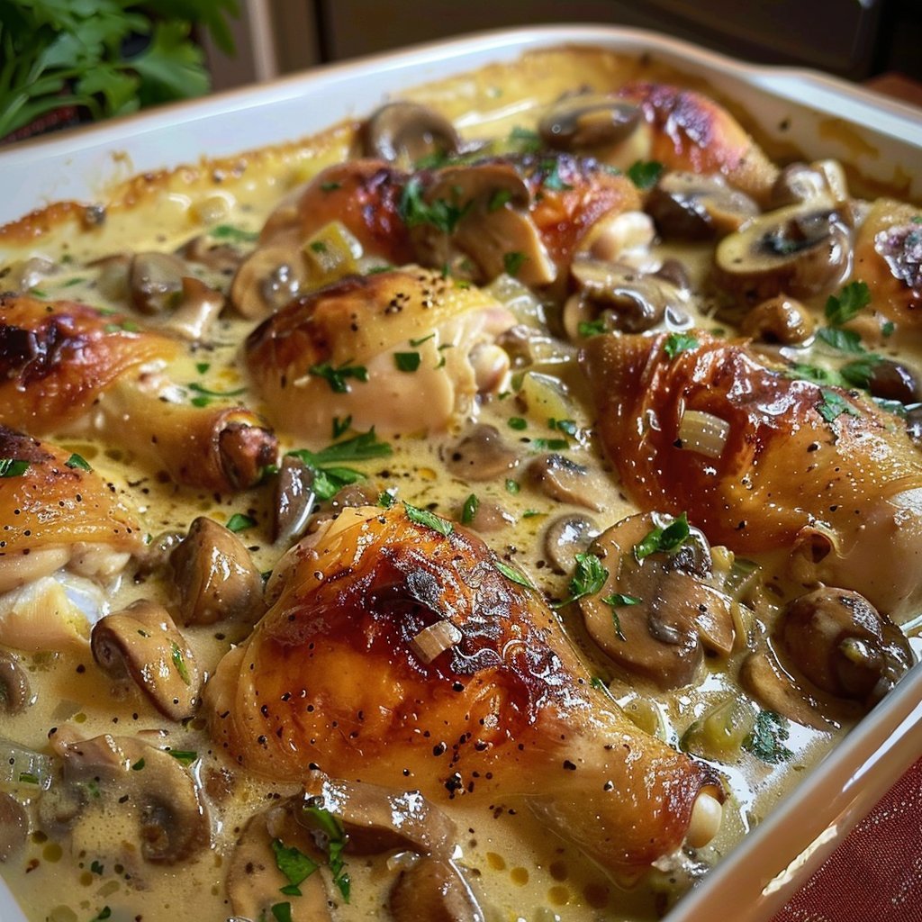 Creamy Baked Chicken Mushroom