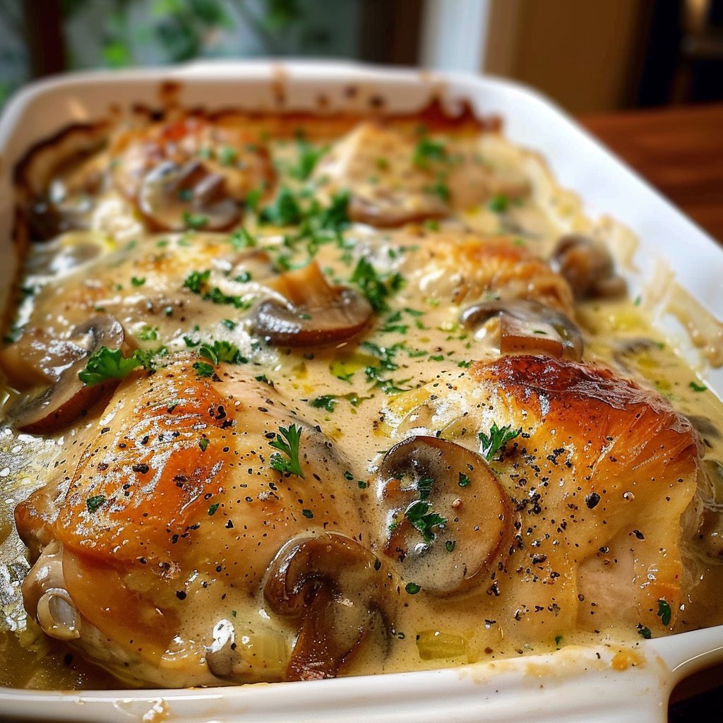 Creamy Baked Chicken Mushroom