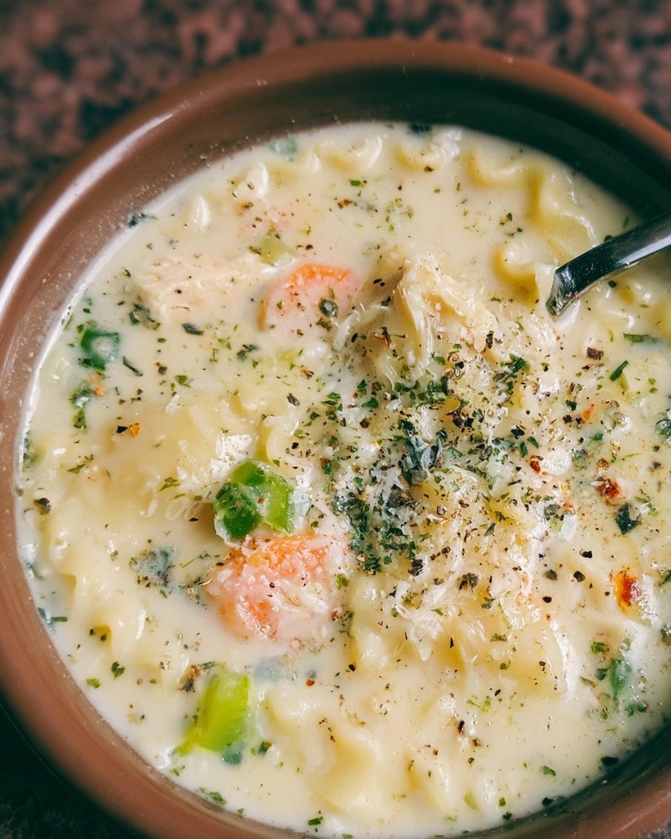 Creamy White Chicken Lasagna Soup