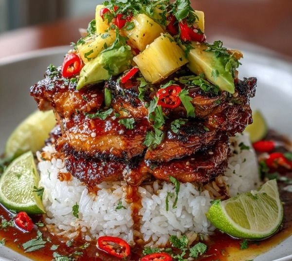 Hawaiian Turned Chicken Stack
