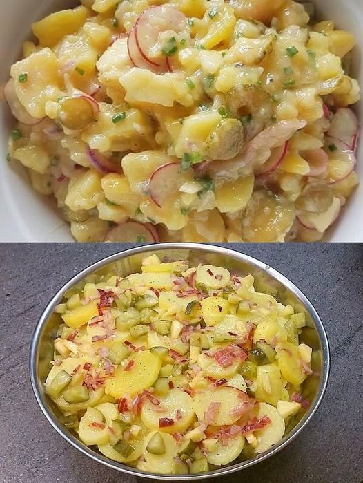 Schneller Kartoffelsalat mit 2 Zwiebeln