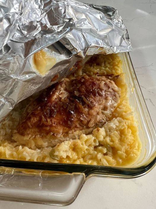 Dump-and-Bake Chicken and Rice