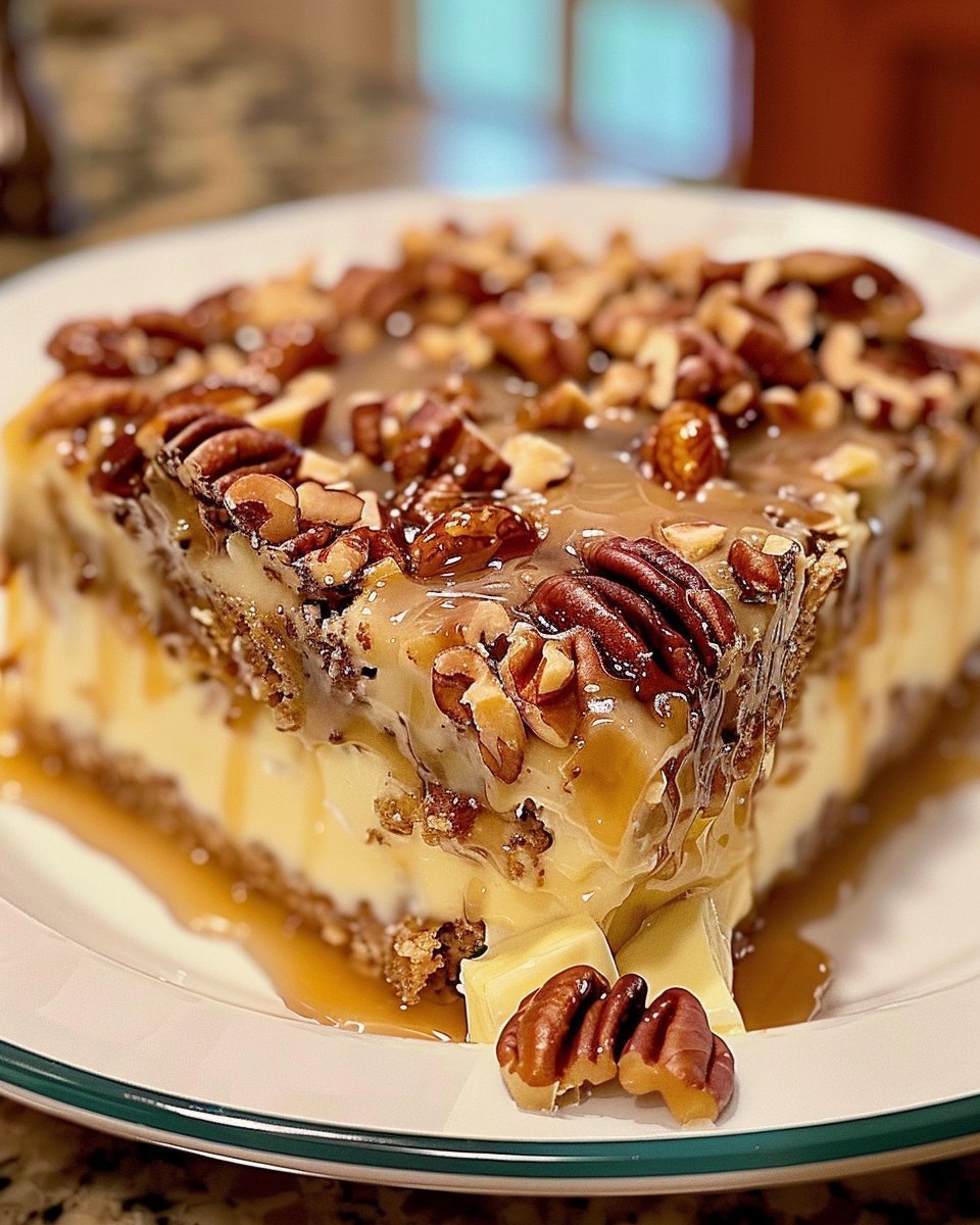 Butter Pecan Praline Poke Cake