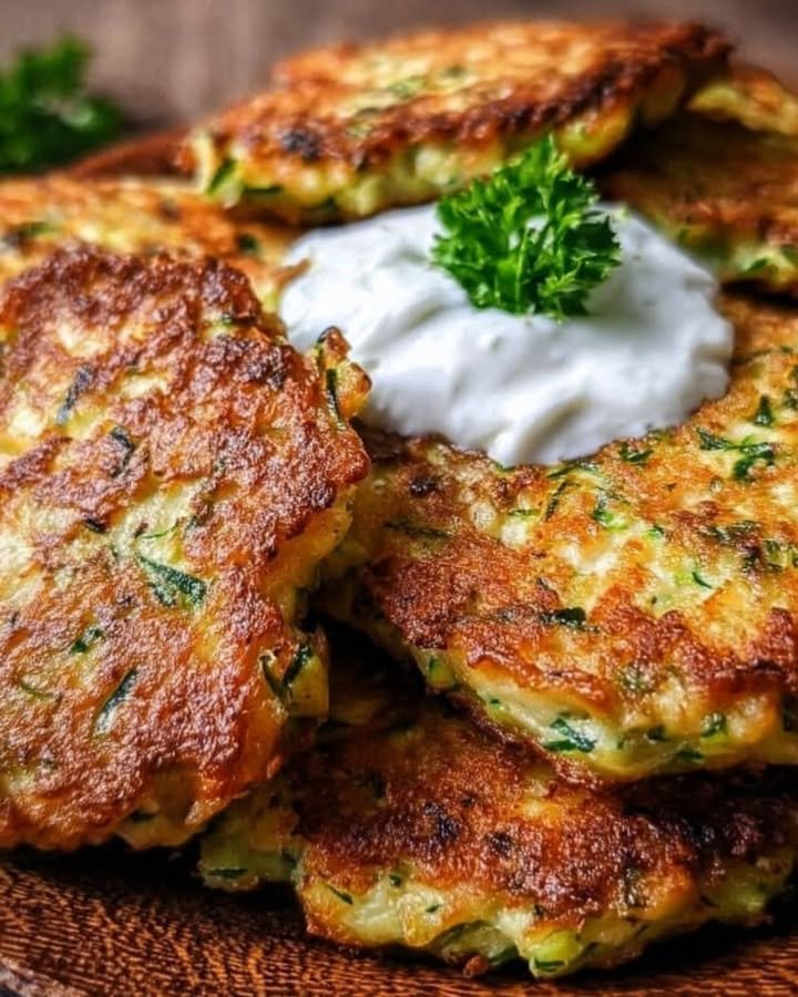 Zucchini-Puffer mit Haferflocken
