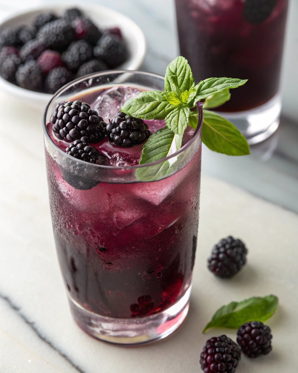 BLACKBERRY BASIL MOCKTAIL