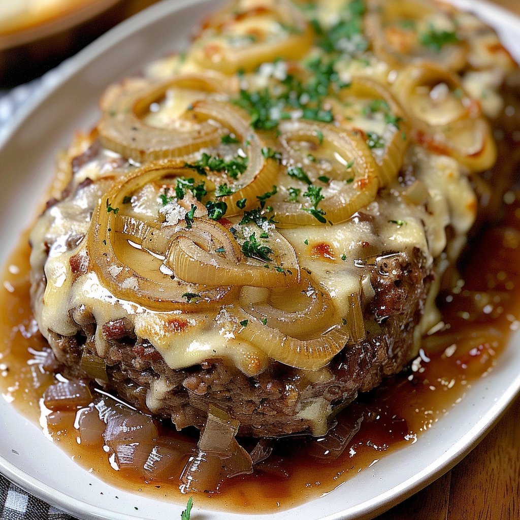 Crockpot French Onion Beefloaf
