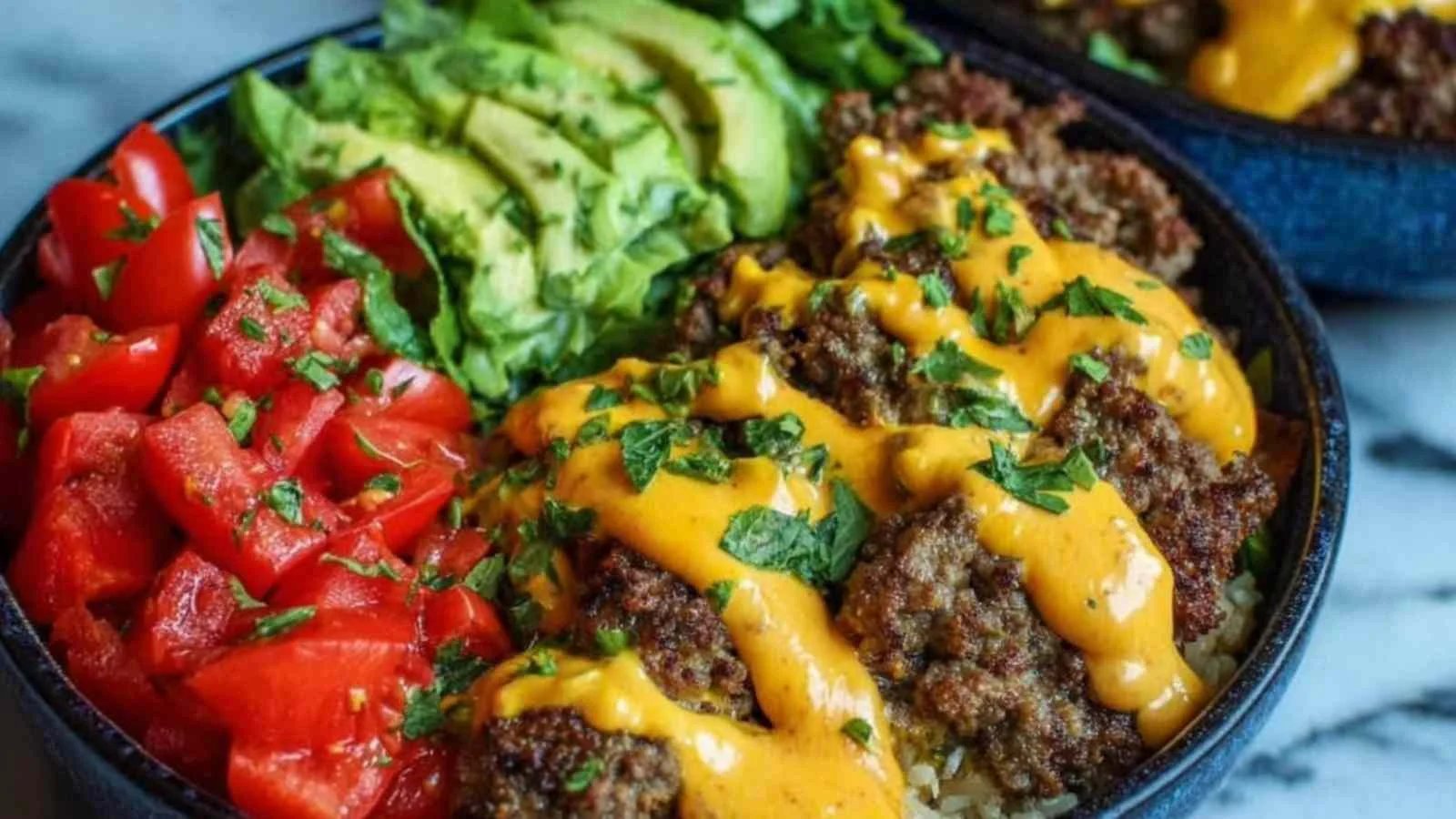 High Protein Cheeseburger Bowls