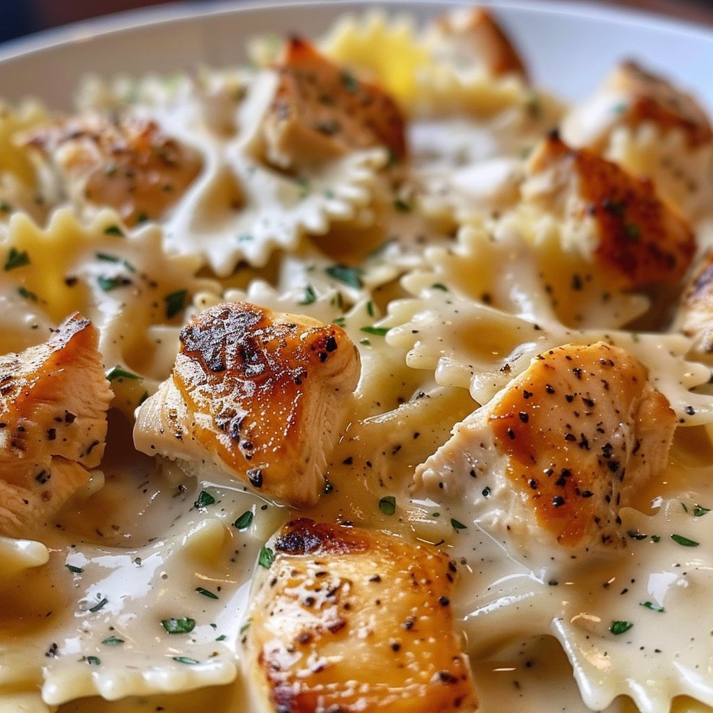 Cheesy Garlic Butter Chicken Bowties