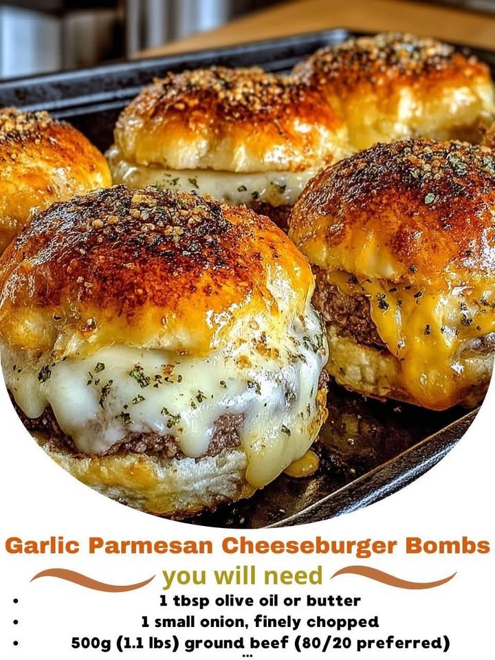 Garlic Parmesan Cheeseburger Bombs