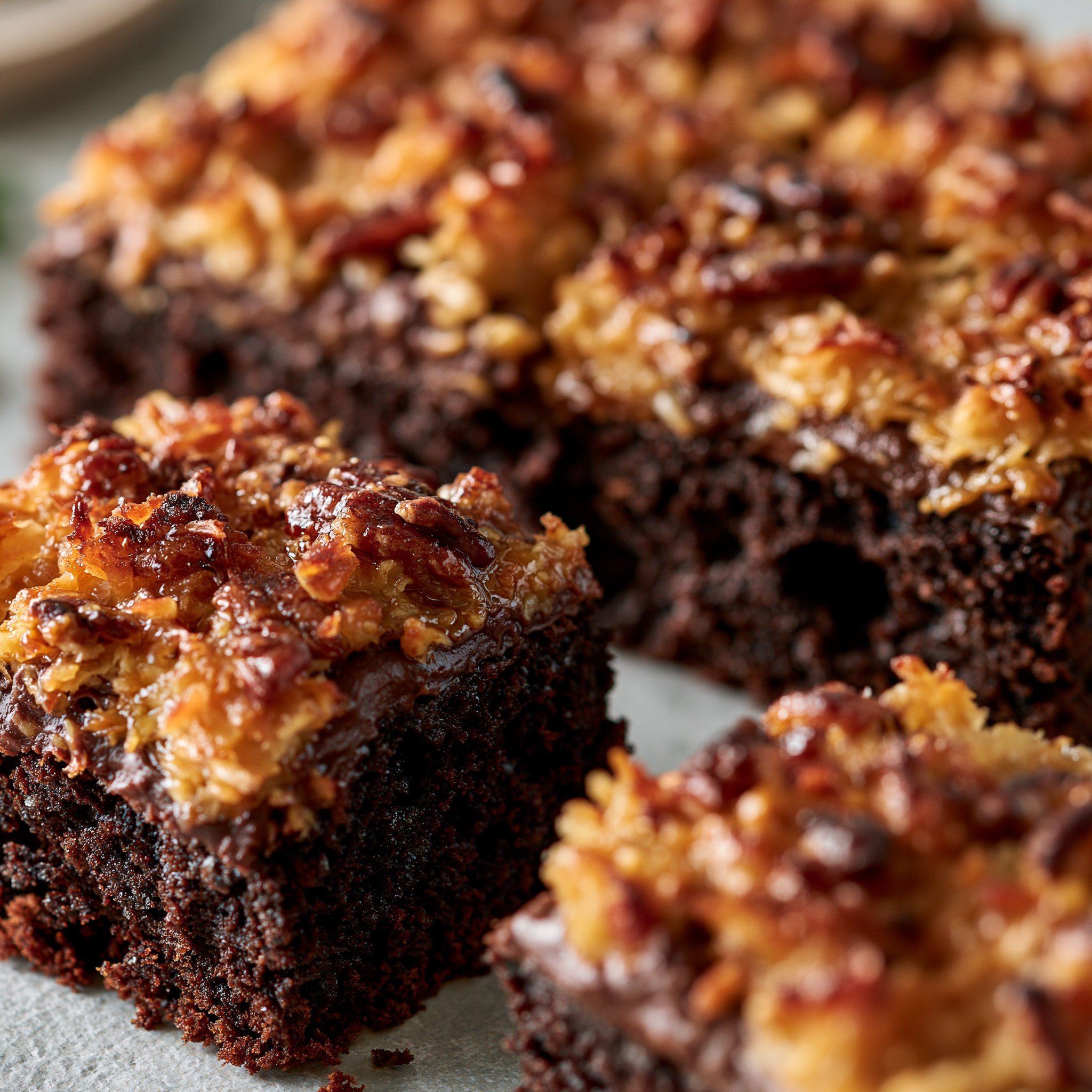German Chocolate Poke Cake