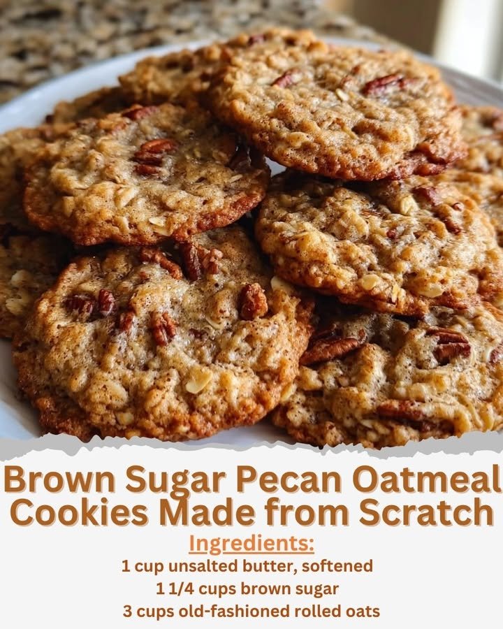 Brown Sugar Pecan Oatmeal Cookies Made from Scratch