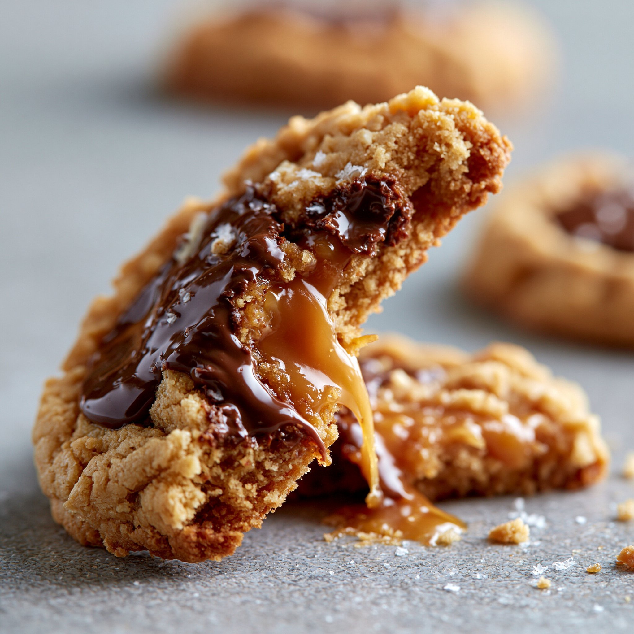Peanut Butter Chocolate Caramel Cookies