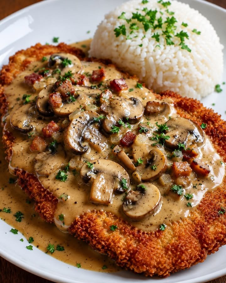 Jägerschnitzel mit Pilzsoße