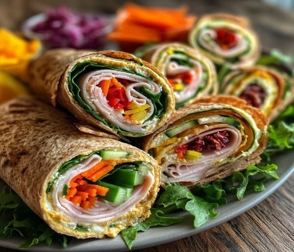 Turkey Hummus Roll Ups