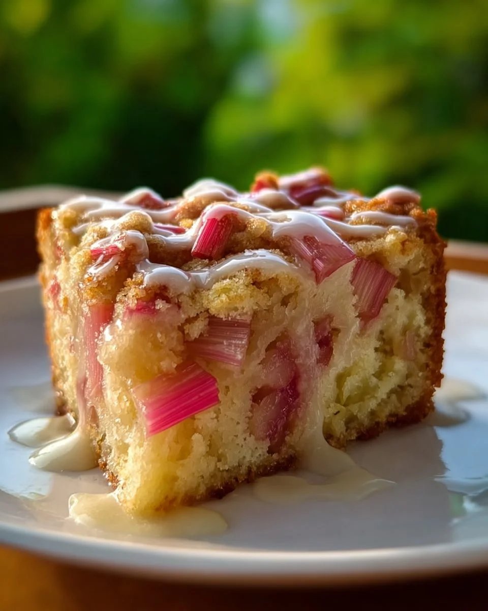 Sour Cream Rhubarb Coffee Cake