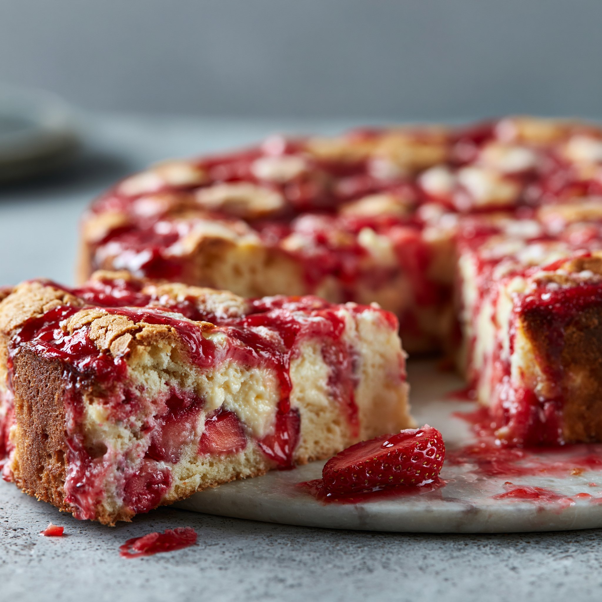 Strawberry Earthquake Cake