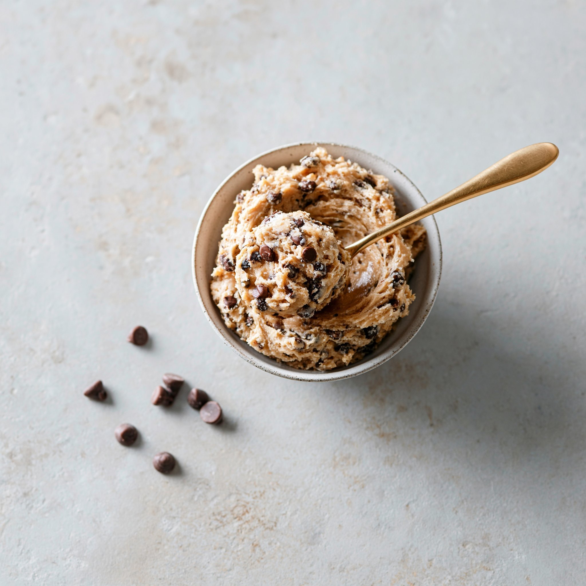 No-Bake Edible Chocolate Chip Cookie Dough for One