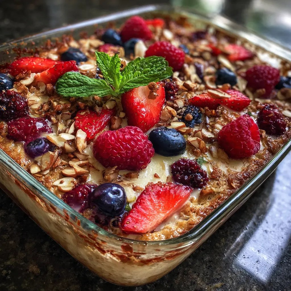 High Protein Triple Berry Bake