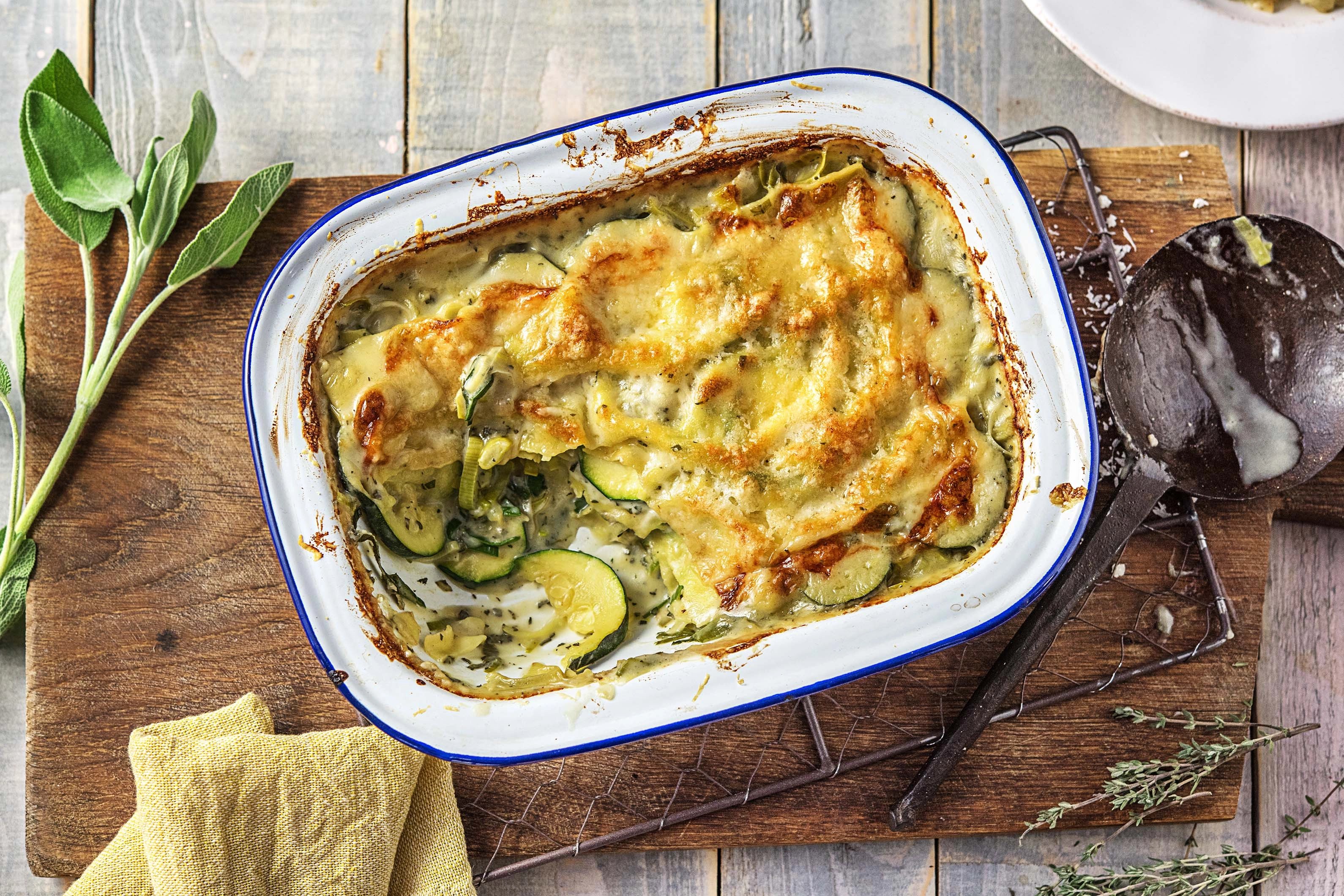 Leek and Zucchini Lasagne