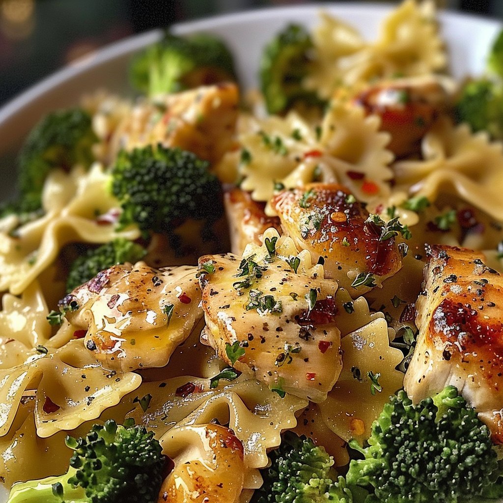 30-Minute Cowboy Chicken Broccoli Butter Lemon Bowtie Pasta Bliss
