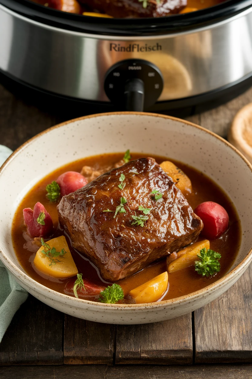 Rindfleisch langsam garen Slow Cooker