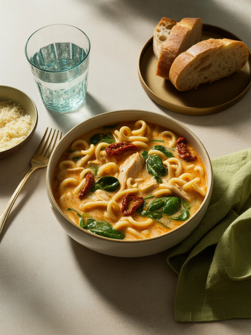 Hearty & Creamy Tuscan Chicken Soup: Rustic Perfection
