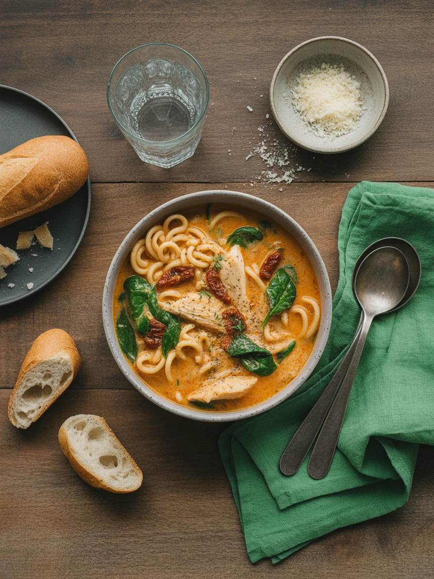 Hearty & Creamy Tuscan Chicken Soup: Rustic Perfection