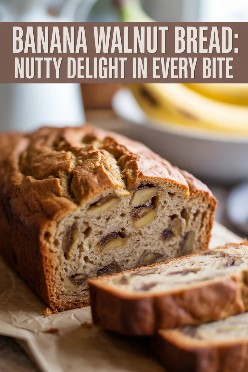 Banana bread with walnuts