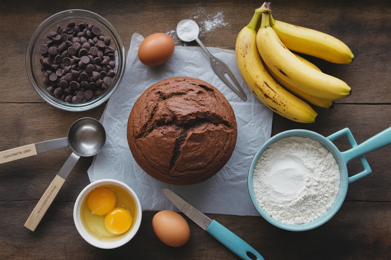 Banana bread with chocolate