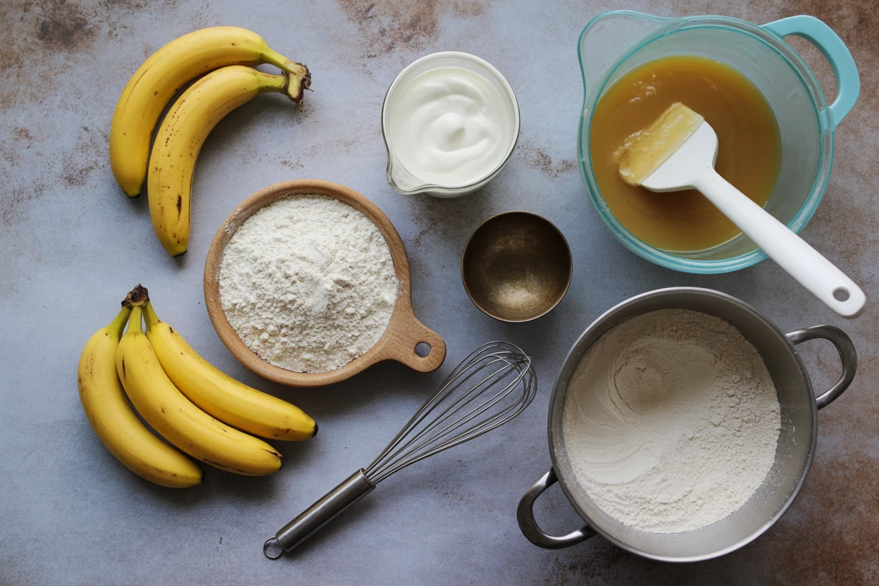 Banana bread with yogurt