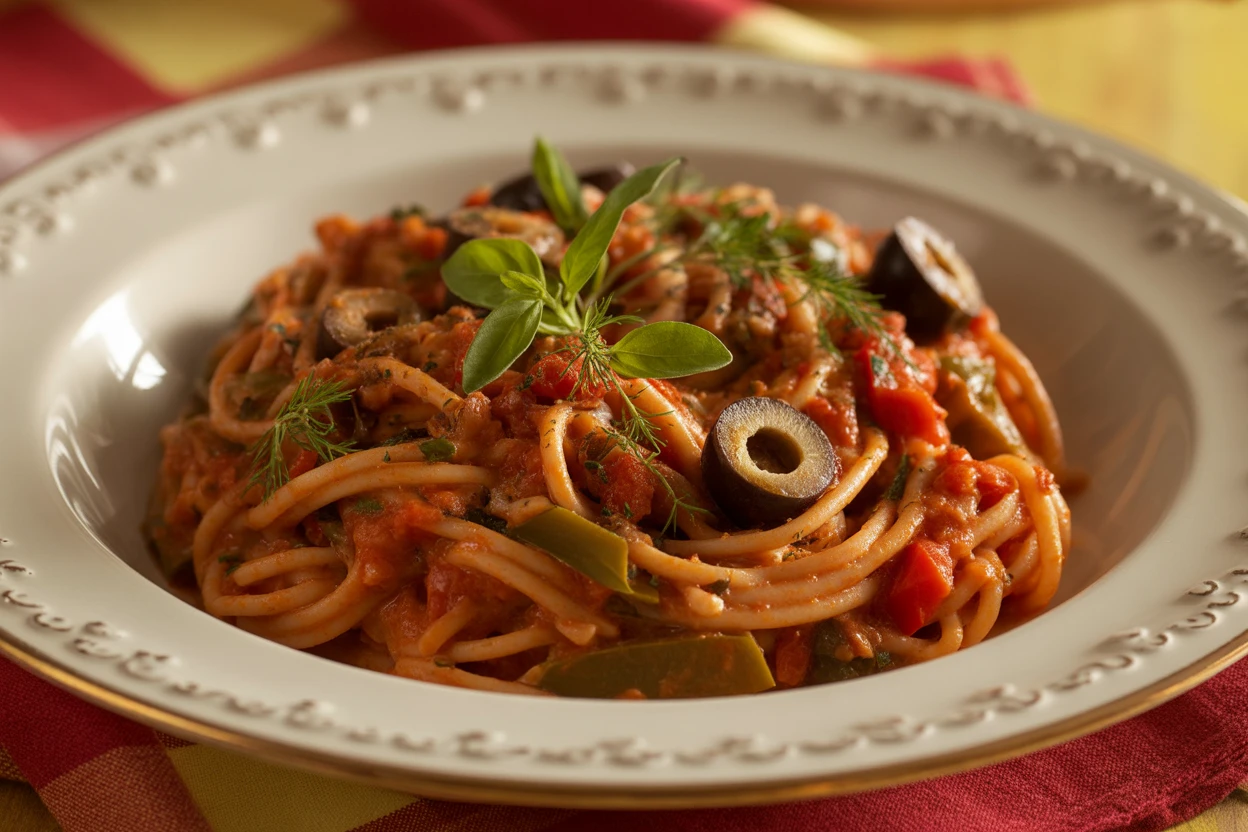 Tallarines a la puttanesca